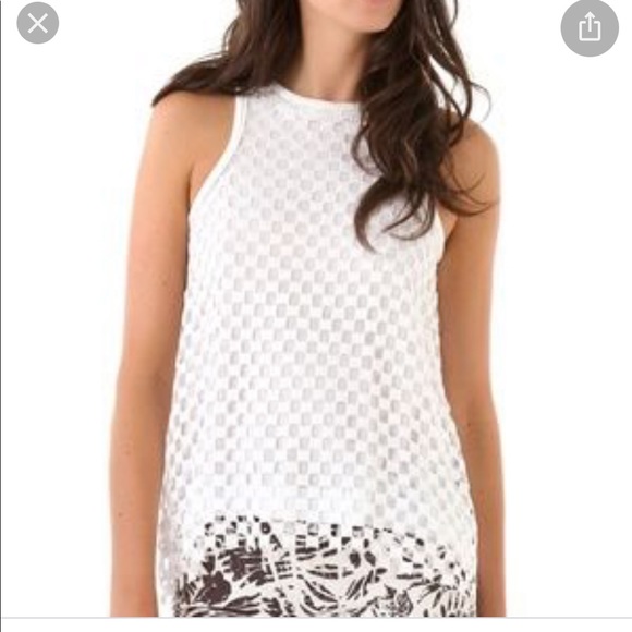 Diane Von Furstenberg mackeda checkered lace top - Picture 2 of 14